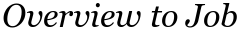 Overview to Job